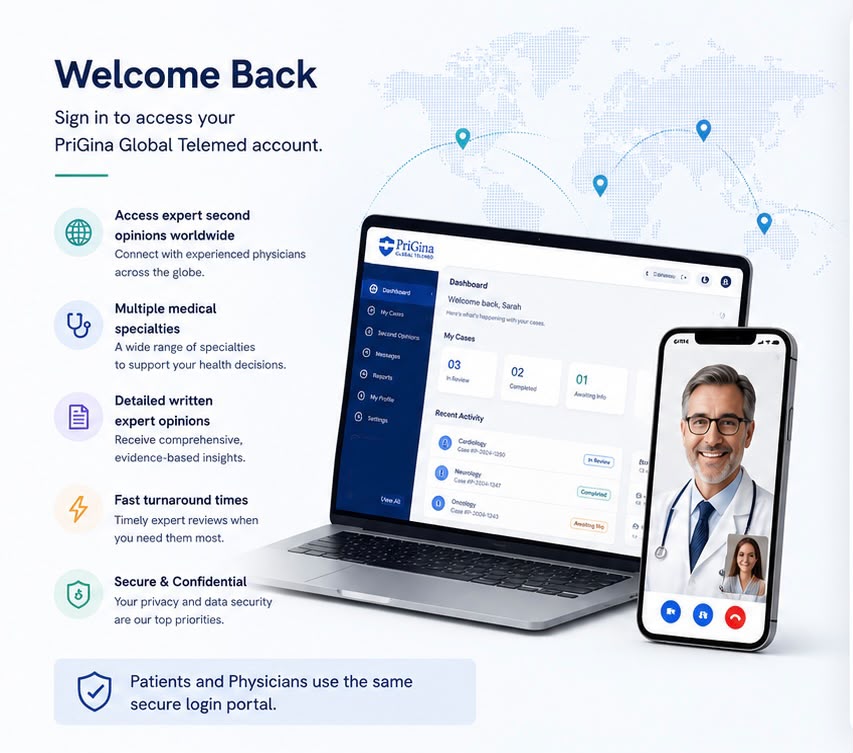 PriGina Global Telemed Login